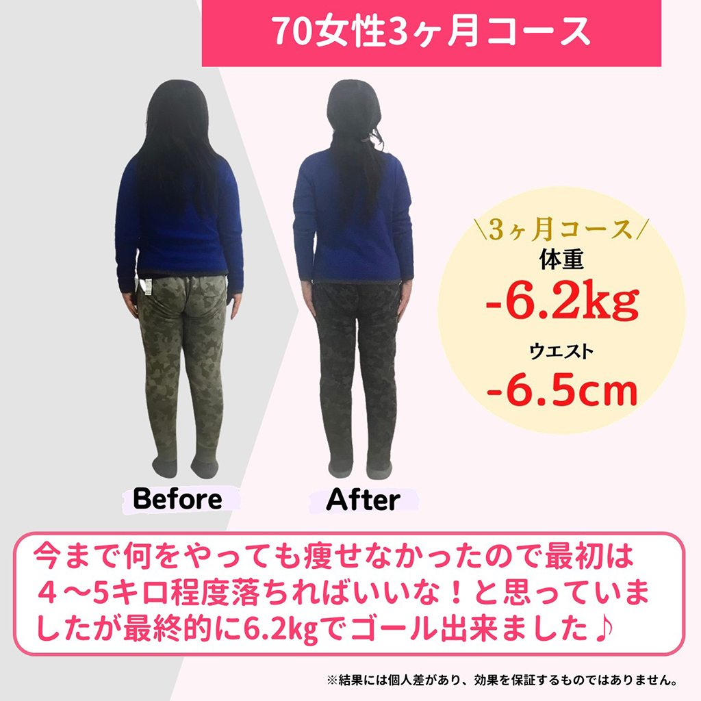 70代女性3ヶ月コース